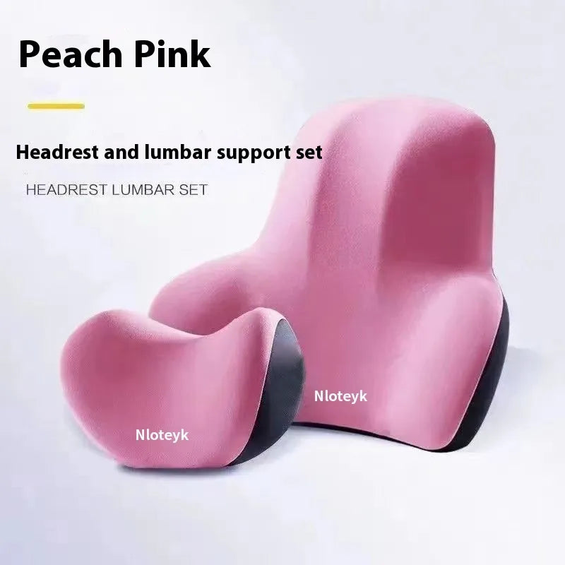 Universal Memory Foam Car Seat Cushion & Headrest Pillow