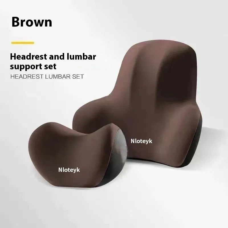 Universal Memory Foam Car Seat Cushion & Headrest Pillow