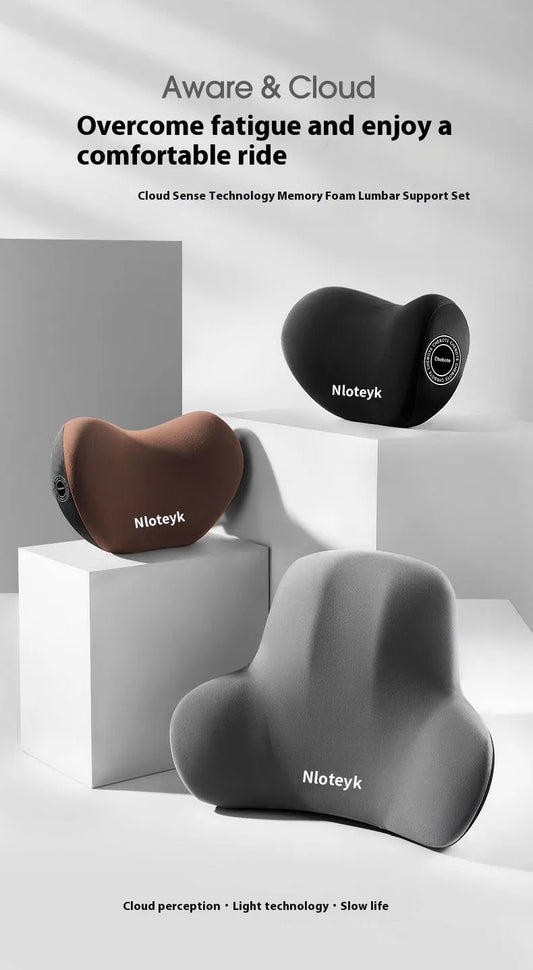 Universal Memory Foam Car Seat Cushion & Headrest Pillow